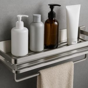 1 Modern Wall Mounted Bathroom Shelf Stainless Steel