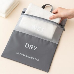 12 Travel Laundry Storage Bag Wet Dry Separator