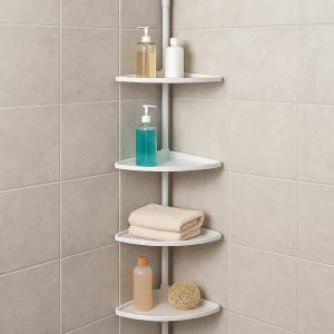 2 Corner Shower Caddy Adjustable Tension Rod