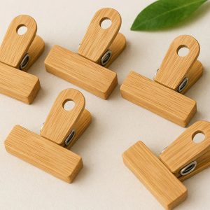 24 Eco Friendly Wooden Bag Clips Natural Bamboo