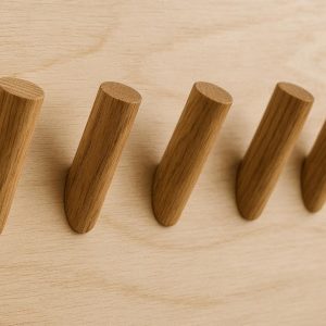 27 Wooden Coat Hooks Natural Oak Finish