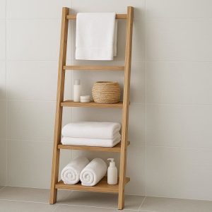4 Freestanding Ladder Bathroom Towel Shelf