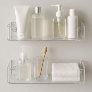 7 Acrylic Bathroom Shelf Set Transparent Design